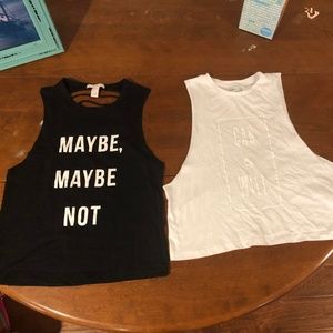 Two Forever 21 Tanks one black (S) one White (M)